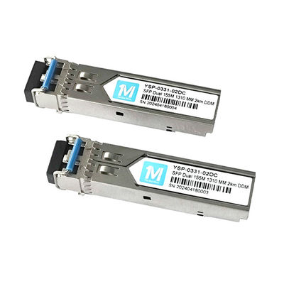 155M Duplex 2km 1310nm Connecteur LC DDM 100BASE MMF Module à fibres optiques Transcepteur SFP branchable