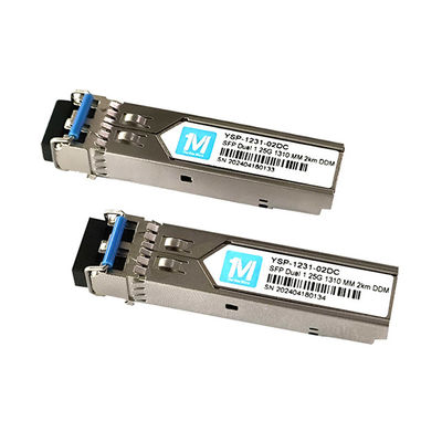 Transcepteurs à fibre optique 1.25G Duplex 1310nm Connecteur LC DDM 1000BASE MMF/SMF Transcepteur SFP branchable pour une distance de 2 km