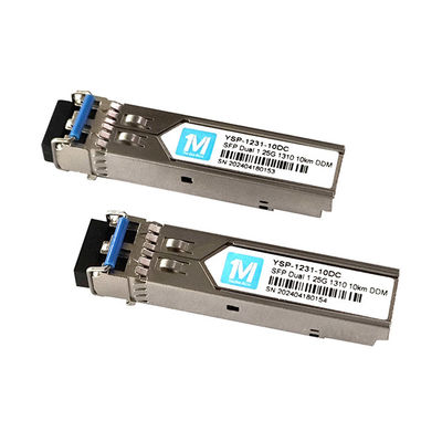 1.25G Duplex 10km Distance 1310nm Connecteur LC DDM 1000BASE SMF Module à fibre optique Transcepteur SFP branchable