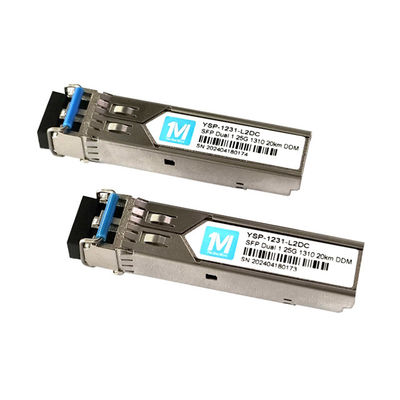 1.25G Duplex 20km 1310nm Connecteur LC 1000BASE SMF Module à fibre optique Transcepteur SFP branchable avec mise en œuvre DDMI