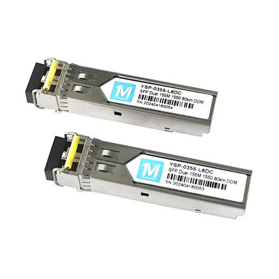 3 155M Duplex 80km 1550nm Connecteur LC DDM 100BASE SMF Module à fibre optique Transcepteur SFP branchable