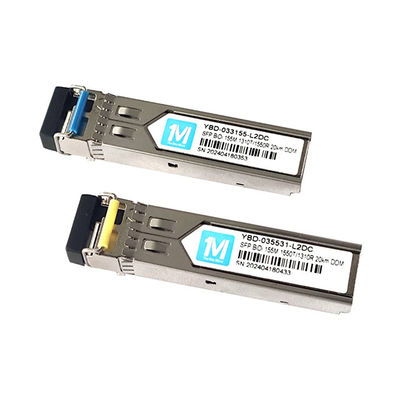 155M BIDI 20km 1310nm/1550nm Connecteur LC DDM WDM Module optique simplex Transcepteur SFP Module FTTX Conception compatible