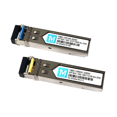 Transcepteurs à fibre optique 1.25G BIDI 3km 1310nm/1550nm Connecteur LC DDM WDM Module optique simplex Transcepteur SFP Module
