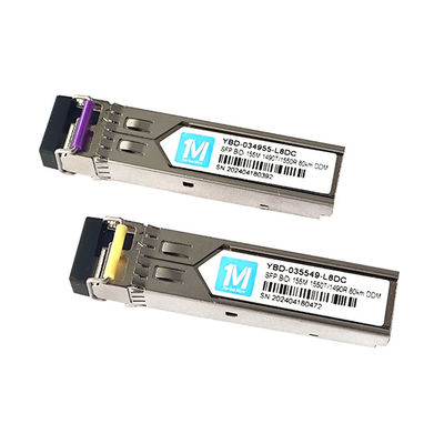 80 km Distance Temps 3 ans Connecteur LC Module optique DDM WDM Simplex Transcepteur SFP Module 155M BIDI 1490nm/1550nmn