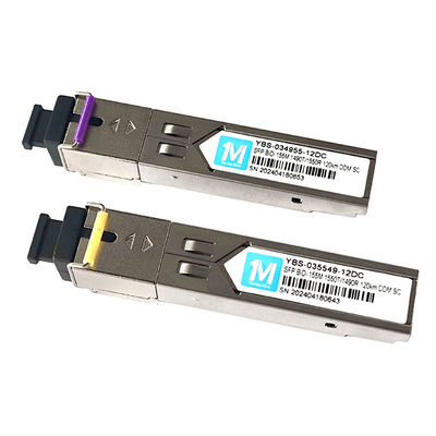 155M BIDI 120km 1490nm/1550nm SC Connecteur DDM WDM Transcepteur à fibres optiques simplex Module SFP avec fonctions DDM et WDM