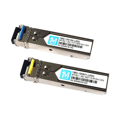 Type de fibre SMF 1.25G BIDI 20km 1310nm/1550nm Connecteur LC DDM WDM Module optique simplex Transcepteur SFP Module pour FTTX