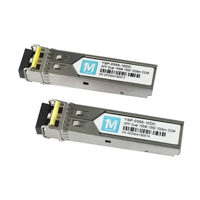 155M Duplex 100km 1550nm Connecteur LC DDM 100BASE SMF Module à fibre optique Transcepteur SFP branchable pour la transmission de données