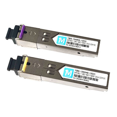 1.25G BIDI SC SMF Fibre WDM Module optique simplex SFP Émetteur-récepteur 120km 1490nm/1550nm