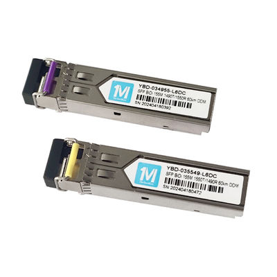 FTTX Temps Transcepteurs à fibre optique 155M BIDI 60km 1490nm/1550nm Connecteur LC DDM WDM Module SFP simplex pour le temps FTTX