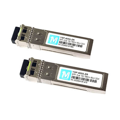 10G SFP Duplex LC 80km 1550nm LC DDM SMF 10GB Module optique en mode unique Module SFP SFP 10G ZR Longueur d'onde 1550nm
