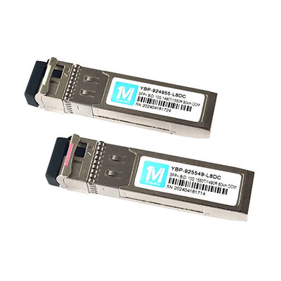 10G SFP BIDI 80km 1490nm/1550nm WDM Connecteur LC Transcepteur optique DDM pour les applications de centres de données à large bande passante
