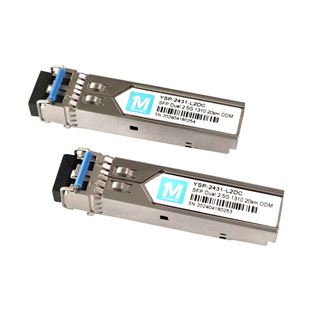 DDMI Supporté 2.5G Duplex 20km 1310nm Connecteur LC Module à fibre optique Transcepteur SFP branchable pour longue distance FTTX