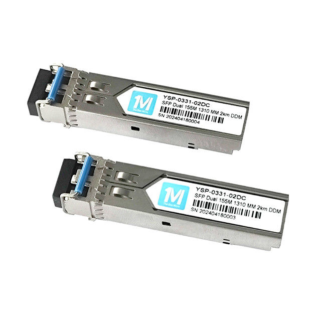 155M Duplex 2km 1310nm Connecteur LC DDM 100BASE MMF Module à fibres optiques Transcepteur SFP branchable