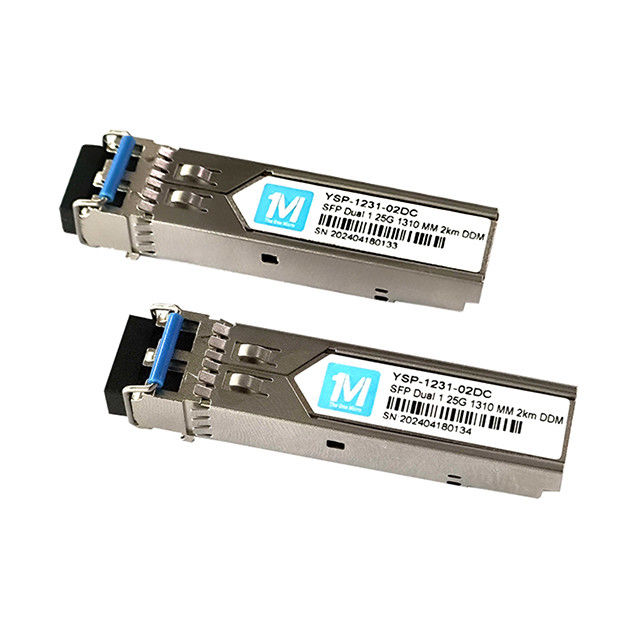 Transcepteurs à fibre optique 1.25G Duplex 1310nm Connecteur LC DDM 1000BASE MMF/SMF Transcepteur SFP branchable pour une distance de 2 km