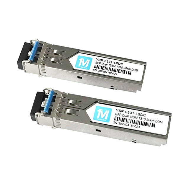 Connecteur LC à longue distance 155M Duplex 20km 1310nm DDM 100BASE SMF Module à fibre optique Transcepteur SFP branchable pour FTTX