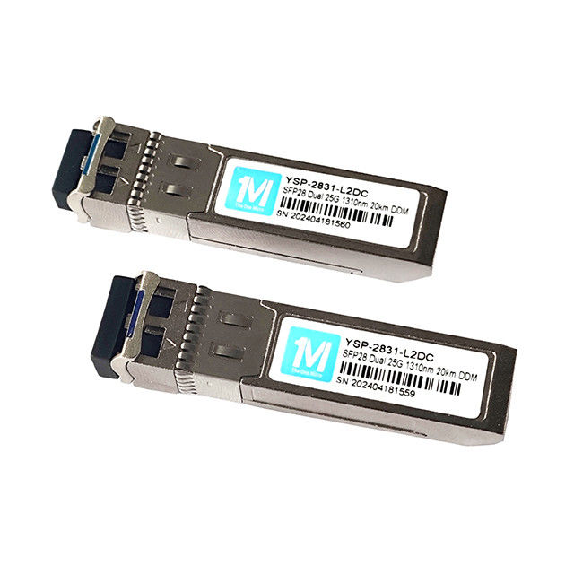Transcepteurs à fibre optique 25G SFP28 Duplex 20km 1310nm LC DDM SMF 25GB Module optique en mode unique SFP28 Module SFP28 25G 20km