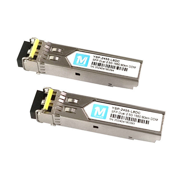 Taux de transmission 2.5G Duplex 80km 1550nm Connecteur LC DDM Transcepteur SFP branchable pour transcepteurs à fibre optique à longue distance