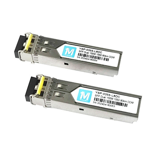 3 155M Duplex 80km 1550nm Connecteur LC DDM 100BASE SMF Module à fibre optique Transcepteur SFP branchable