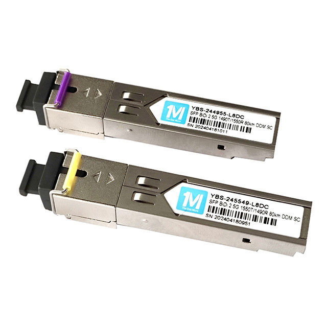 Type de fibre SMF 2.5G BIDI 80km 1490nm/1550nm SC Connecteur DDM WDM Module optique simplex Transcepteur SFP Module Temps 3 ans