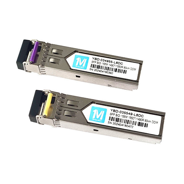 80 km Distance Temps 3 ans Connecteur LC Module optique DDM WDM Simplex Transcepteur SFP Module 155M BIDI 1490nm/1550nmn