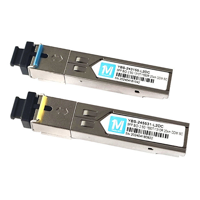 2.5G BIDI 20km 1310nm/1550nm SC Connecteur DDM WDM Module optique simplex Transcepteur Module SFP pour le transfert de données à grande vitesse