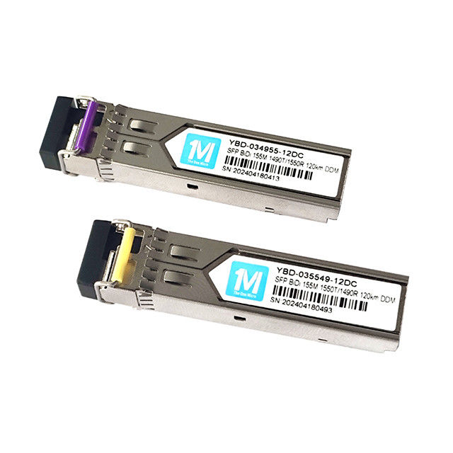 3.3V Transcepteurs à fibre optique 155M BIDI 120km 1490nm/1550nm Connecteur LC DDM WDM Module optique simplex Transcepteur SFP Module