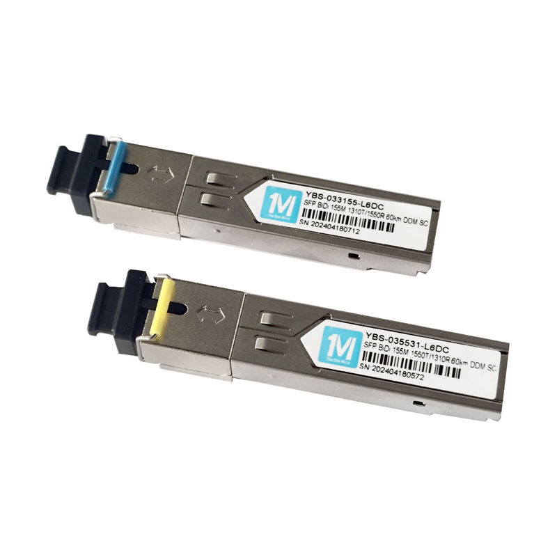 155M BIDI 60km 1310nm/1550nm SC Connecteur DDM WDM Module optique simplex Transcepteur SFP Module pour les applications de télécommunications