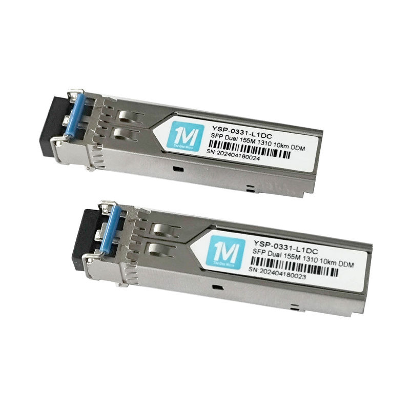 155M Duplex 10km 1310nm Connecteur LC DDM 100BASE SMF Module à fibre optique Transcepteur SFP branchable