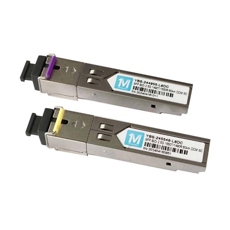 Longueur d'onde de réseau POE 1490nm/1550nm Connecteur SC Module optique simple DDM WDM Transcepteur SFP Module 2.5G BIDI 60km