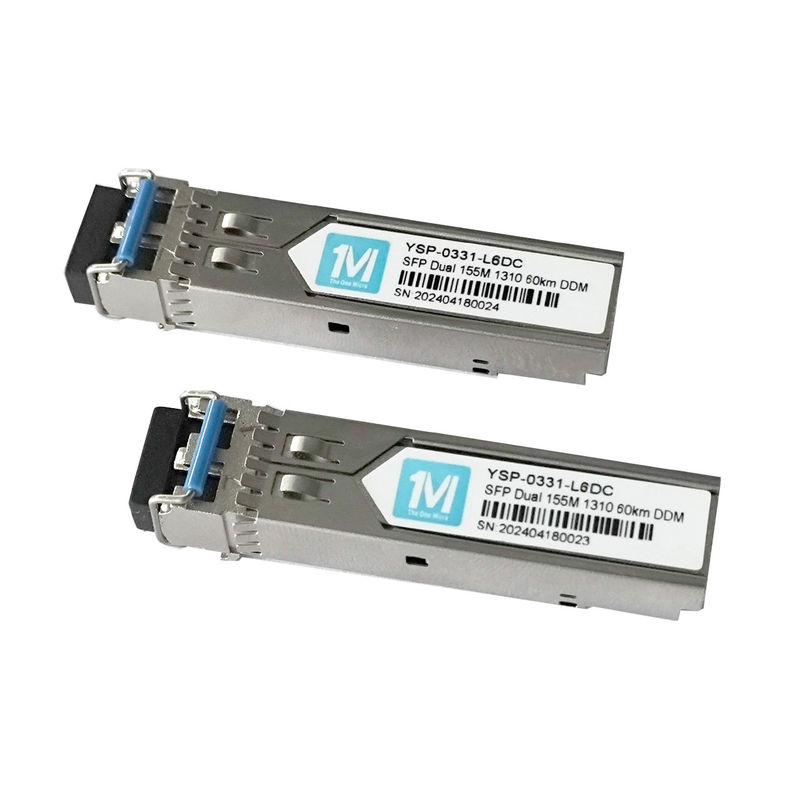 155M Connecteur LC duplex DDM 100BASE SMF Module à fibre optique Transcepteur SFP branchable pour réseau TCP Module de 1310nm 60km