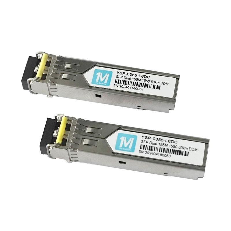 Communication réseau 155M Duplex 60km 1550nm Connecteur LC DDM 100BASE SMF Module à fibre optique Transcepteur SFP branchable