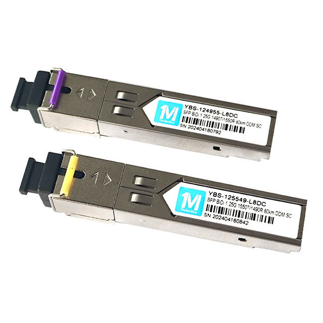 Type de fibre SMF 1.25G BIDI 80km 1490nm/1550nm SC Connecteur DDM WDM Module optique simplex Transcepteur SFP Module pour FTTX