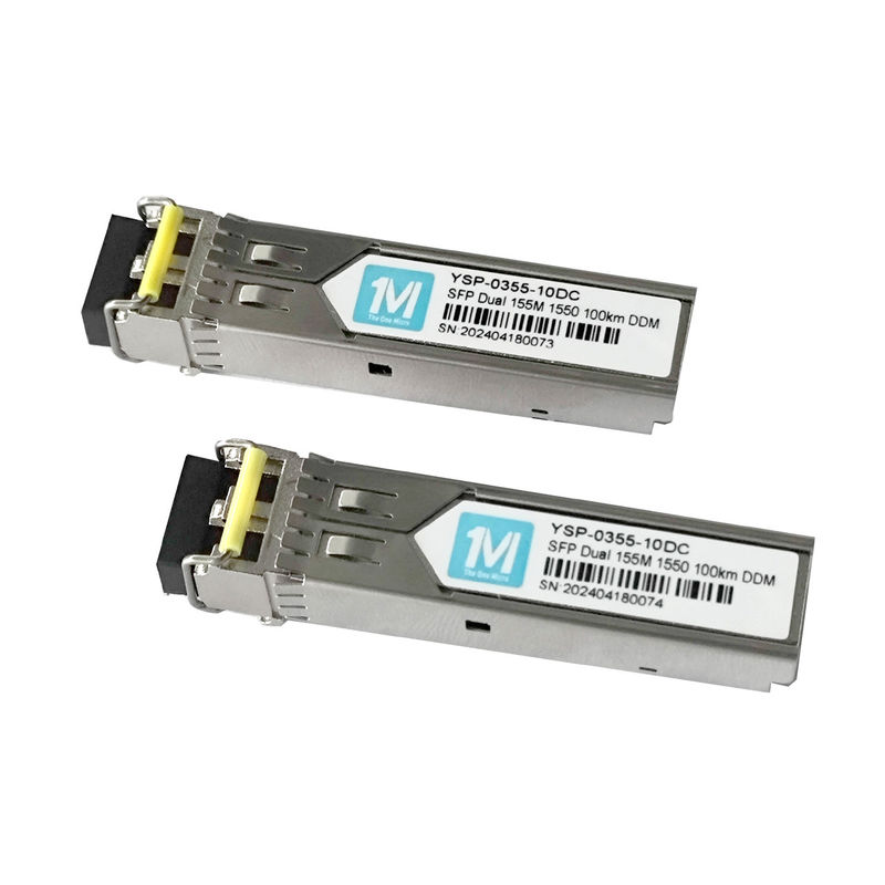 155M Duplex 100km 1550nm Connecteur LC DDM 100BASE SMF Module à fibre optique Transcepteur SFP branchable pour la transmission de données
