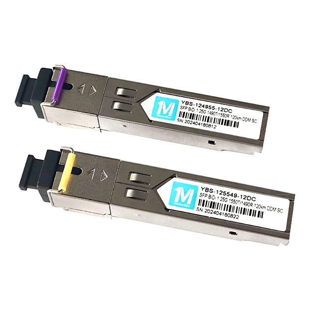 1.25G BIDI SC SMF Fibre WDM Module optique simplex SFP Émetteur-récepteur 120km 1490nm/1550nm
