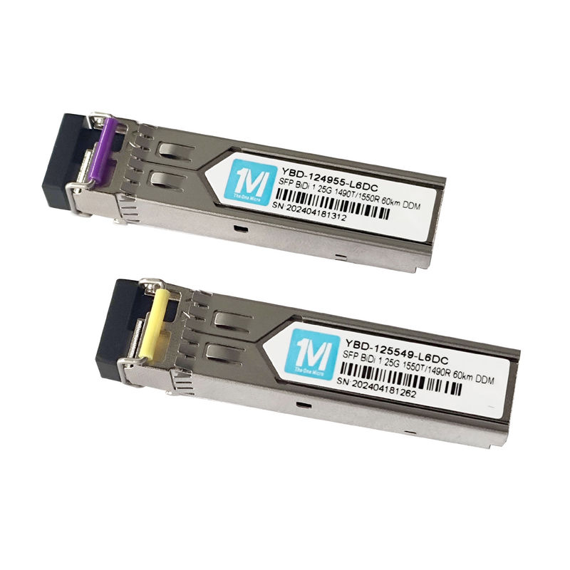 1.25G BIDI 60km 1490nm/1550nm Connecteur LC Module optique DDM WDM Simplex Transcepteur Module SFP pour les réseaux FTTX de vitesse