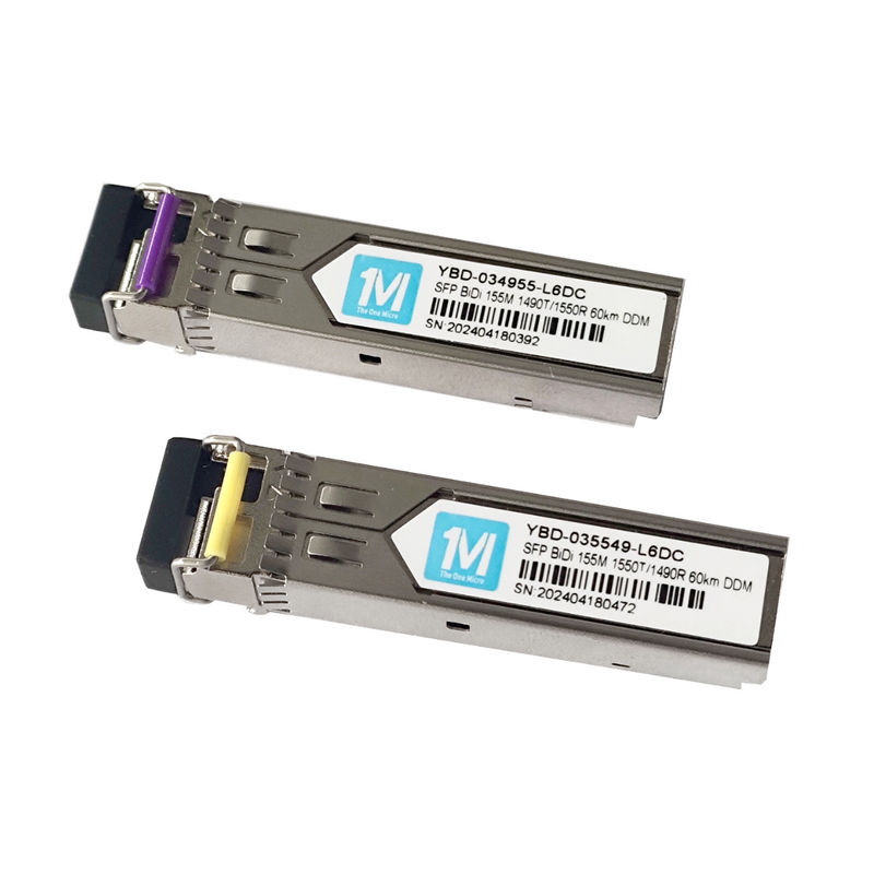 FTTX Temps Transcepteurs à fibre optique 155M BIDI 60km 1490nm/1550nm Connecteur LC DDM WDM Module SFP simplex pour le temps FTTX