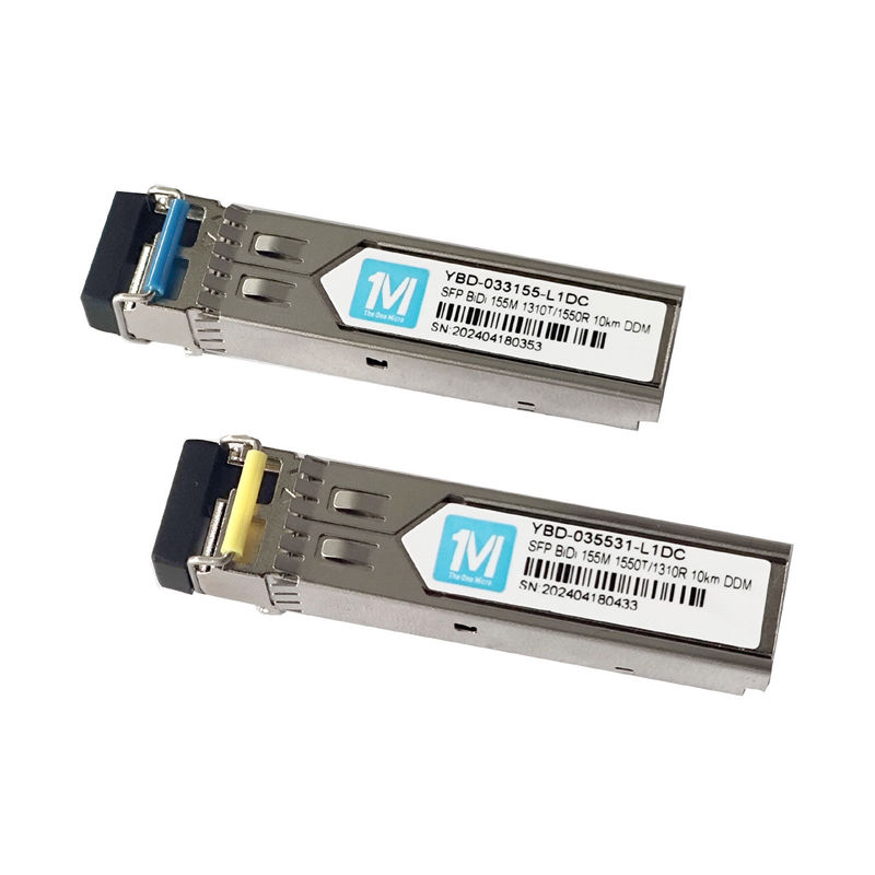 3.3V Transcepteurs à fibre optique 155M BIDI 10km 1310nm/1550nm Connecteur LC DDM WDM Module SFP simplex pour la transmission de données