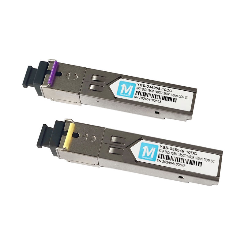 Réseau 155M BIDI 100km WDM SC Connecteur DDM Module optique simplex Transcepteur SFP Module avec longueur d'onde 1490nm/1550nm