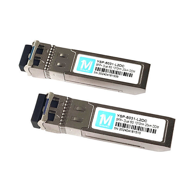 6G SFP 20km 1310nm LC DDM SMF Type de fibre optique en mode unique pour la transmission de données par réseau IP