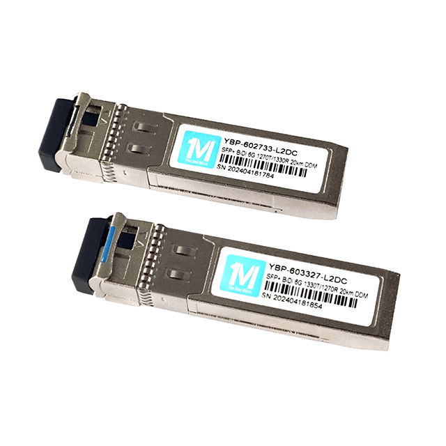 Distance de 20 km 6G SFP BIDI 1270nm/1330nm WDM Connecteur LC Transcepteur optique DDM pour réseau FTTX