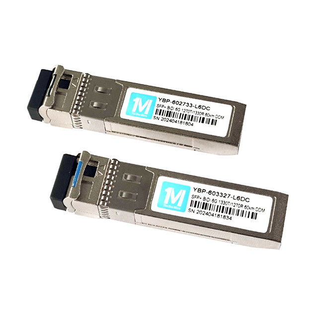 6G SFP BIDI 60km connecteur WDM LC Transcepteur optique DDM 1270/1330nm Débit de données 6G Module de transcepteur à fibre optique en mode unique
